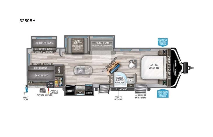 Representative floor plan provided by a trusted RVshare partner.