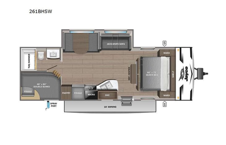 Representative floor plan provided by a trusted RVshare partner.