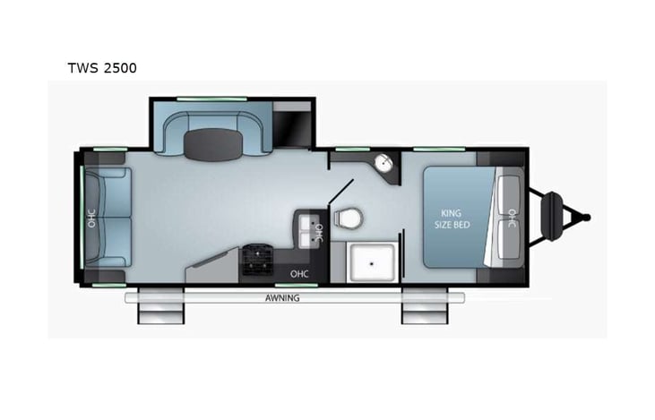 Representative floor plan provided by a trusted RVshare partner.
