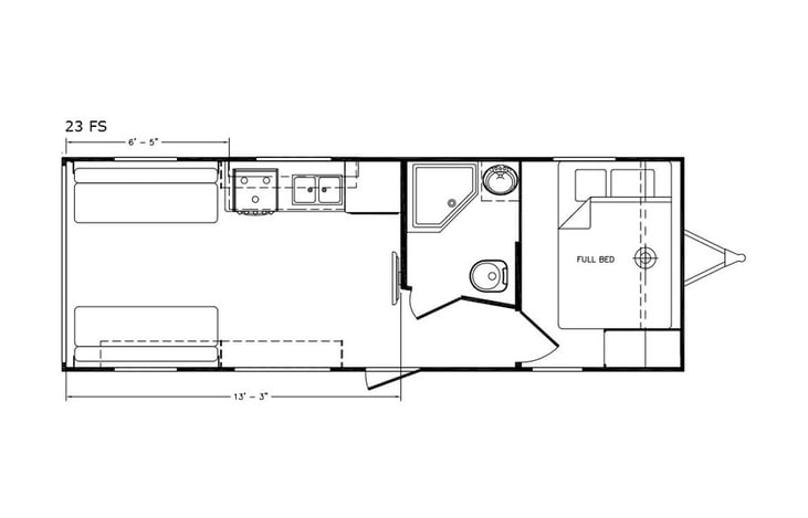 Representative floor plan provided by a trusted RVshare partner.