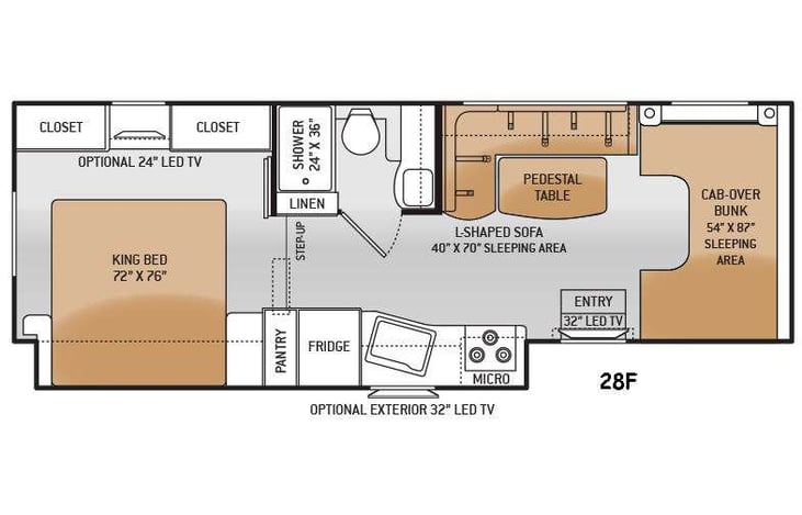 Representative floor plan provided by a trusted RVshare partner.