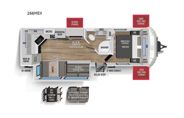 Representative floor plan provided by a trusted RVshare partner.