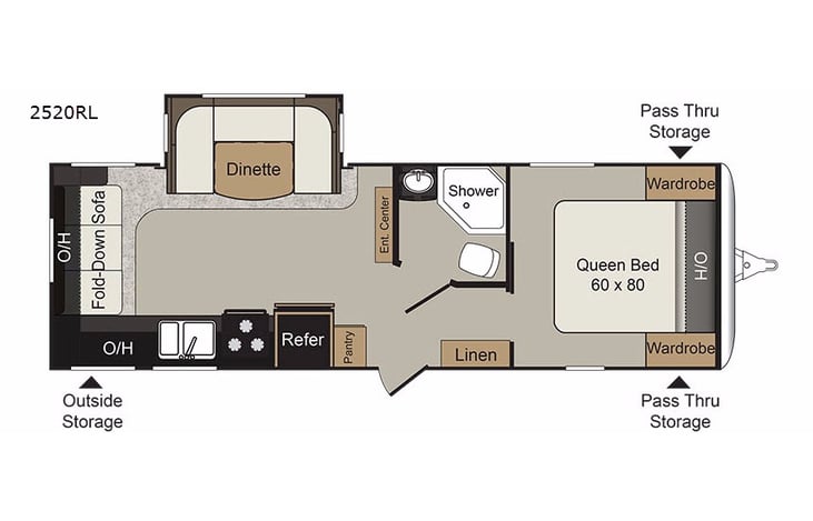 Representative floor plan provided by a trusted RVshare partner.