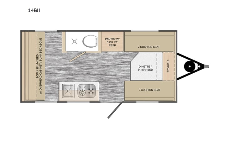 Representative floor plan provided by a trusted RVshare partner.