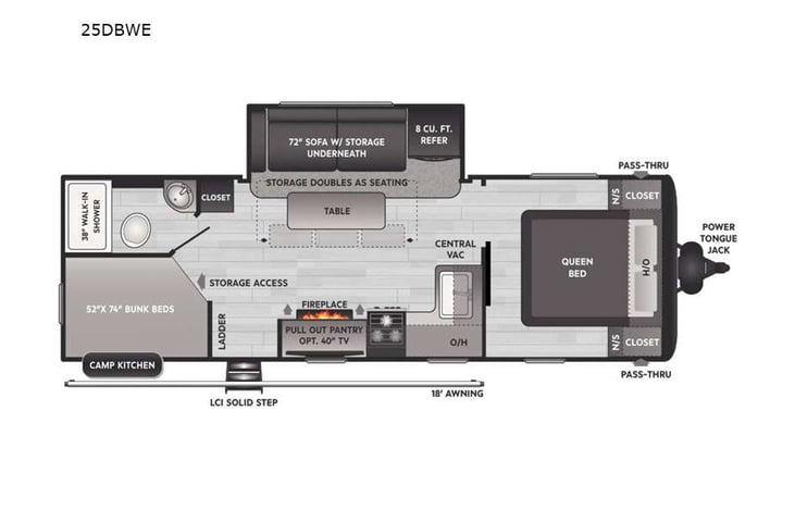 Representative floor plan provided by a trusted RVshare partner.