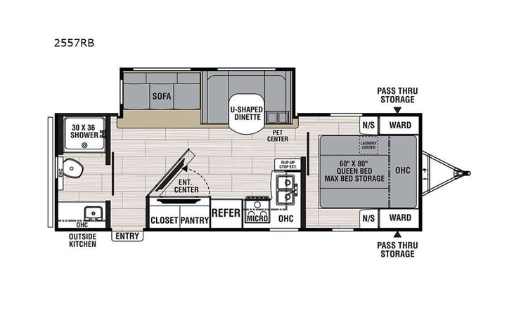 Representative floor plan provided by a trusted RVshare partner.