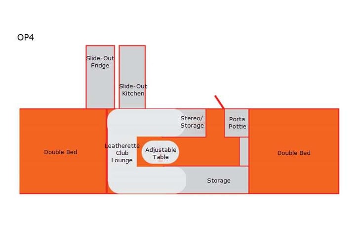 Representative floor plan provided by a trusted RVshare partner.
