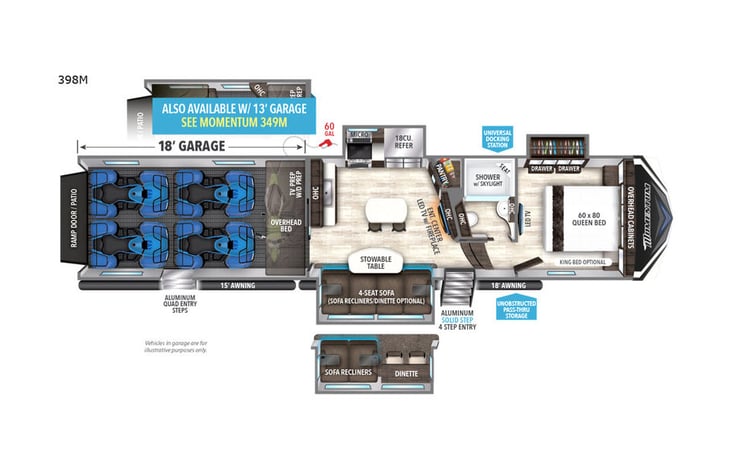 Representative floor plan provided by a trusted RVshare partner.