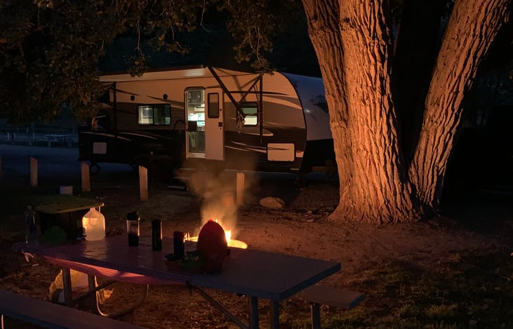 Campfire at Boysen State Park Wyoming.