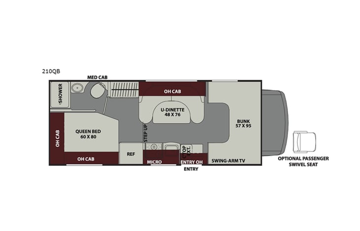 Representative floor plan provided by a trusted RVshare partner.