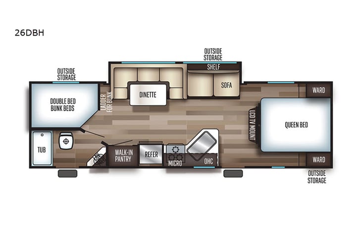 Representative floor plan provided by a trusted RVshare partner.