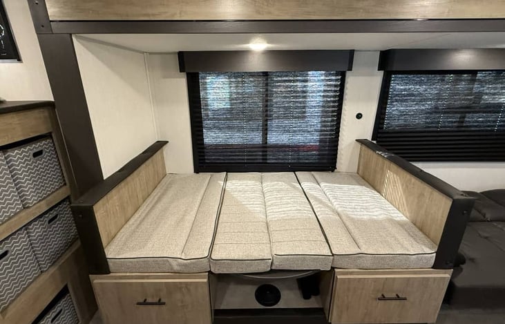 Dinette converted to small bed