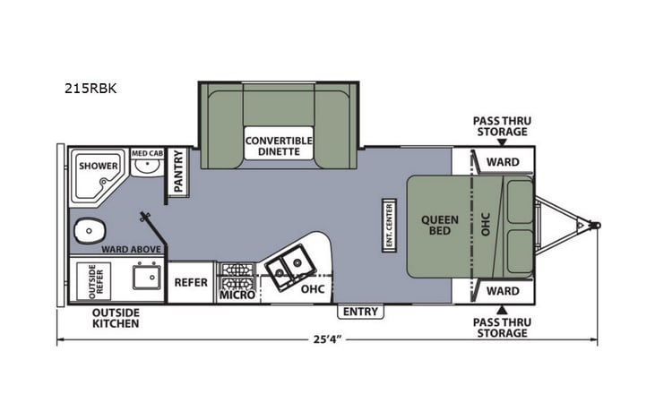 Representative floor plan provided by a trusted RVshare partner.