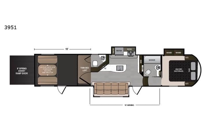 Representative floor plan provided by a trusted RVshare partner.