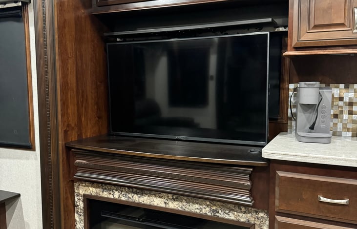 Living room television & fire place