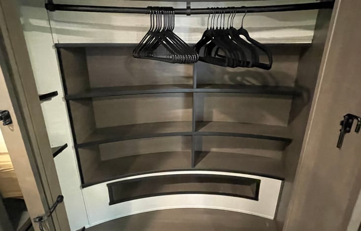 large closet in the front bedroom so your vacation clothes and gear dont have to take space in your living areas!