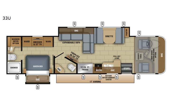Representative floor plan provided by a trusted RVshare partner.