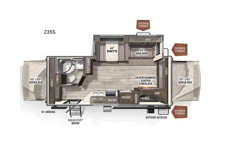 Representative floor plan provided by a trusted RVshare partner.
