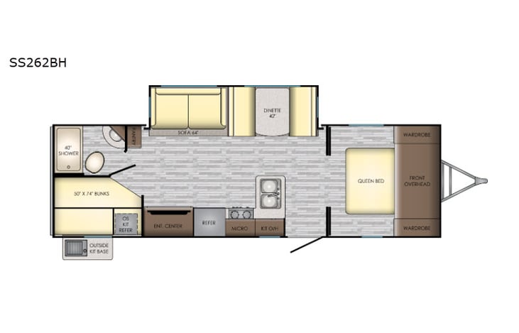 Representative floor plan provided by a trusted RVshare partner.