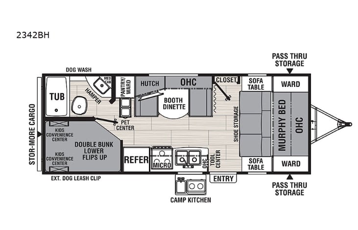 Representative floor plan provided by a trusted RVshare partner.