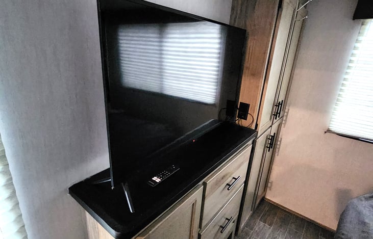 Smart TV in primary bedroom