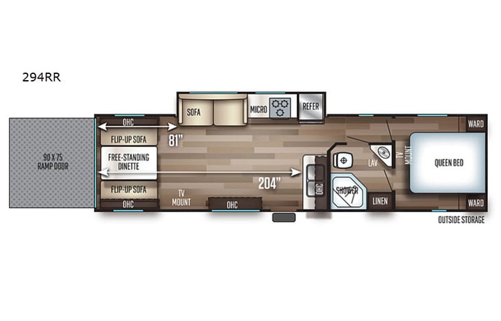 Representative floor plan provided by a trusted RVshare partner.