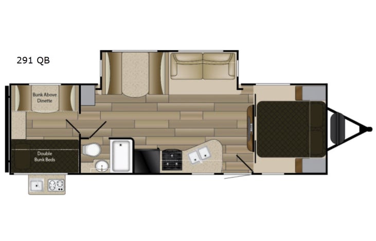Representative floor plan provided by a trusted RVshare partner.