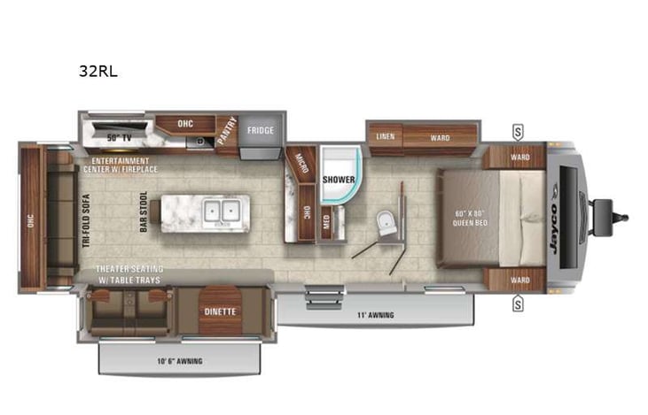 Representative floor plan provided by a trusted RVshare partner.