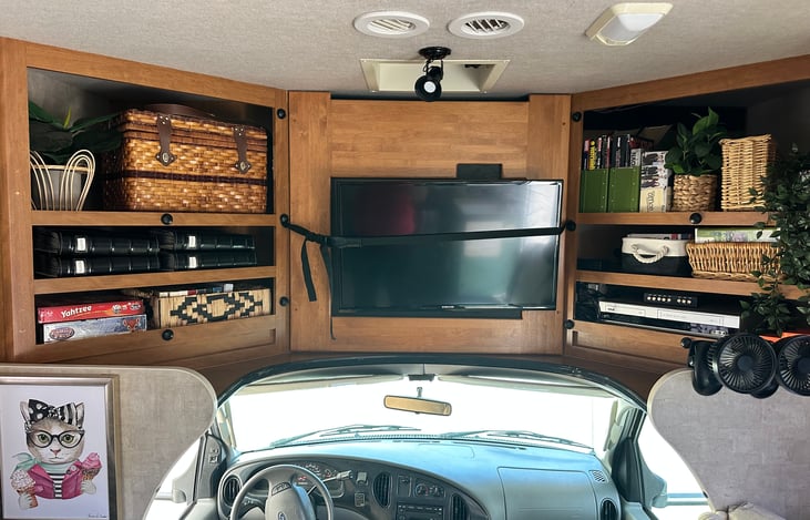 Stocked with hundreds of DVDs and VHS tapes