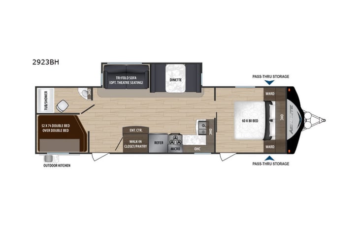 Representative floor plan provided by a trusted RVshare partner.