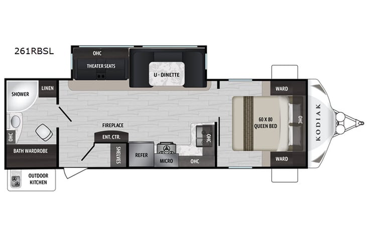 Representative floor plan provided by a trusted RVshare partner.