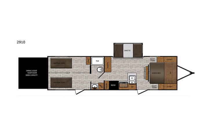 Representative floor plan provided by a trusted RVshare partner.