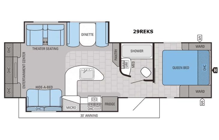 Representative floor plan provided by a trusted RVshare partner.