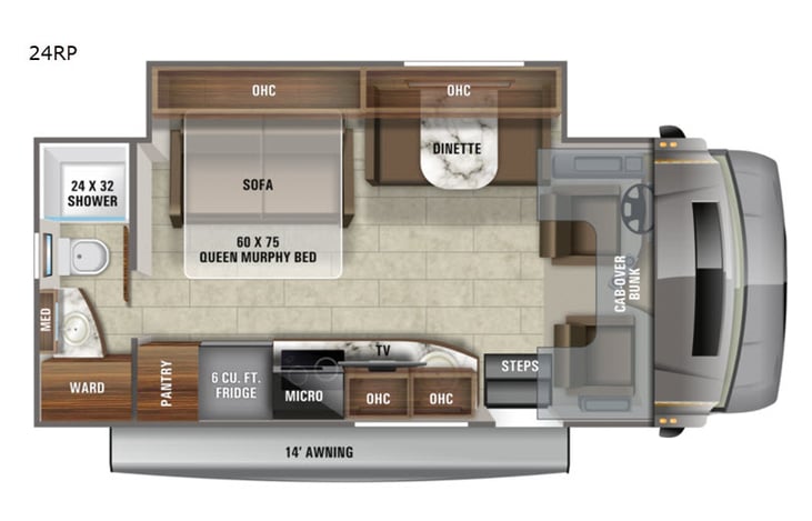 Representative floor plan provided by a trusted RVshare partner.