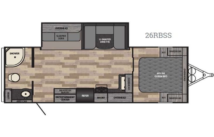 Representative floor plan provided by a trusted RVshare partner.
