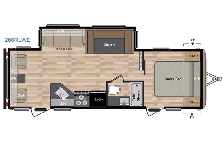Representative floor plan provided by a trusted RVshare partner.