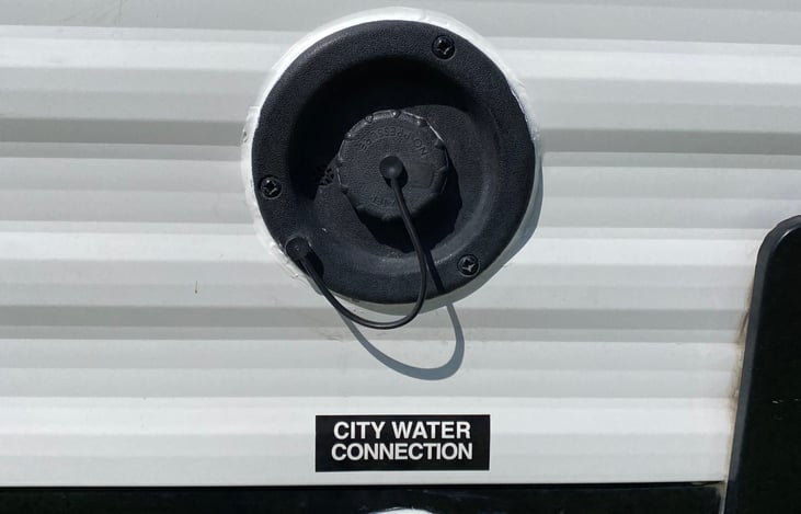 Left side of RV: City water connection