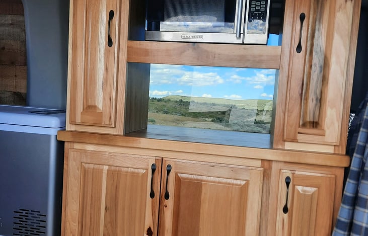 refrigerator / microwave/all solar powered and lots of storage