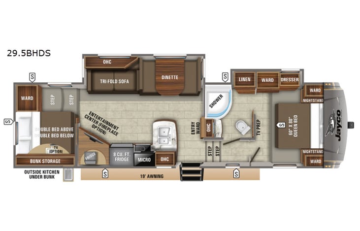 Representative floor plan provided by a trusted RVshare partner.