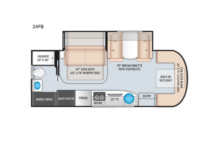 Representative floor plan provided by a trusted RVshare partner.
