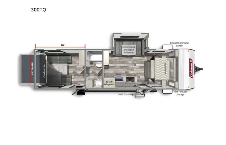 Representative floor plan provided by a trusted RVshare partner.
