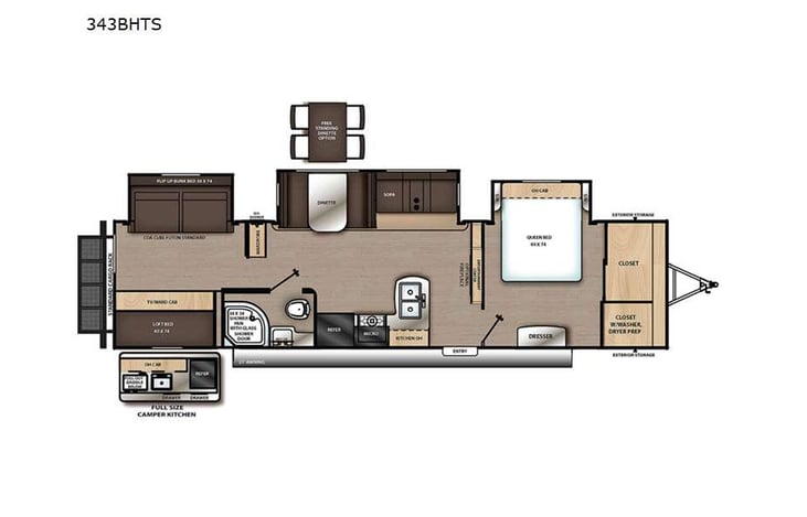 Representative floor plan provided by a trusted RVshare partner.