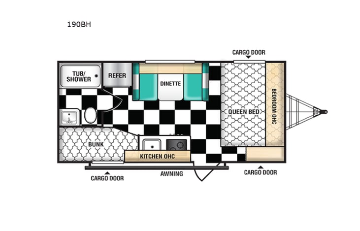 Representative floor plan provided by a trusted RVshare partner.