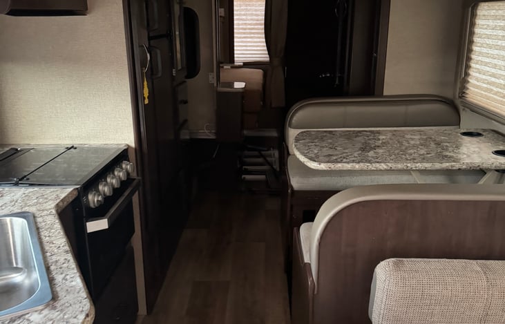 From  cab looking to the back of the RV