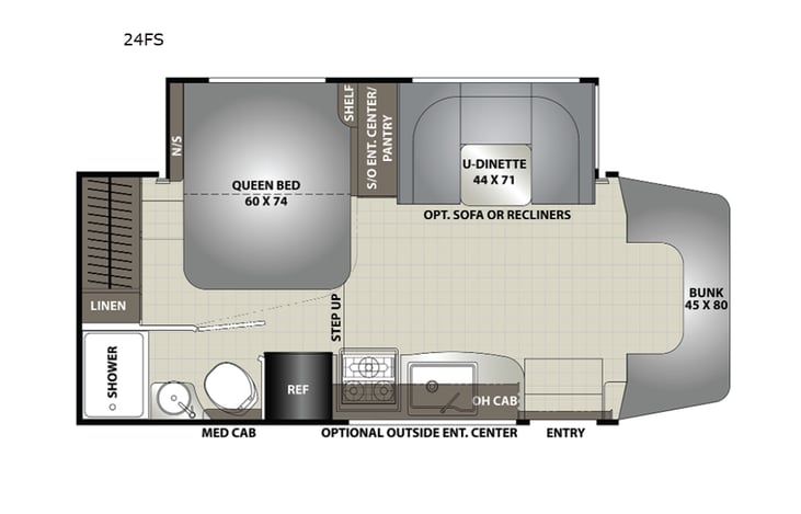 Representative floor plan provided by a trusted RVshare partner.