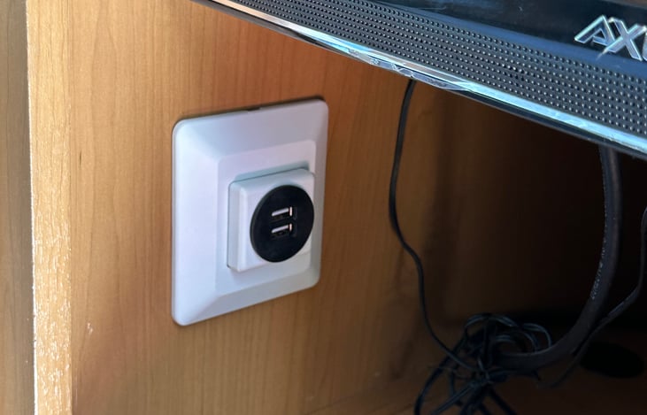 USB outlets in living area