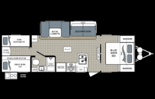 Family Friendly bunkhouse with large couch