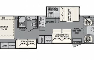 Explore in our 2018 FR3 32DS Bunkhouse Motorhome!