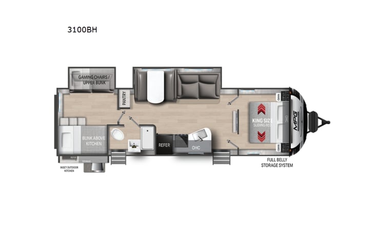 Representative floor plan provided by a trusted RVshare partner.