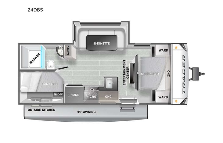 Representative floor plan provided by a trusted RVshare partner.